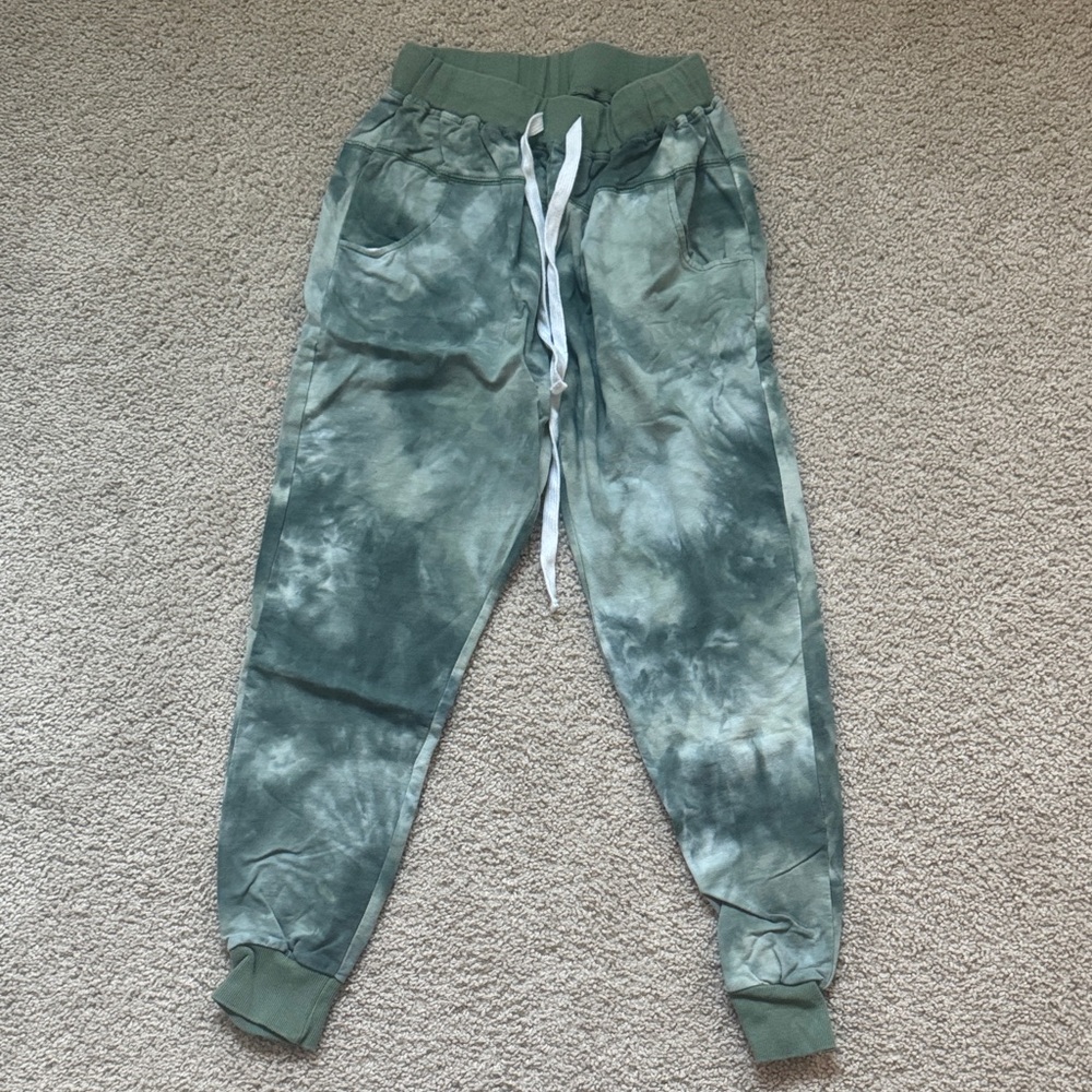 Little Bipsy Tie-Dye Olive Green Jogger Pants